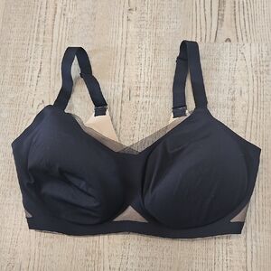 Honeylove Black Wireless Mesh-Trim Bra
